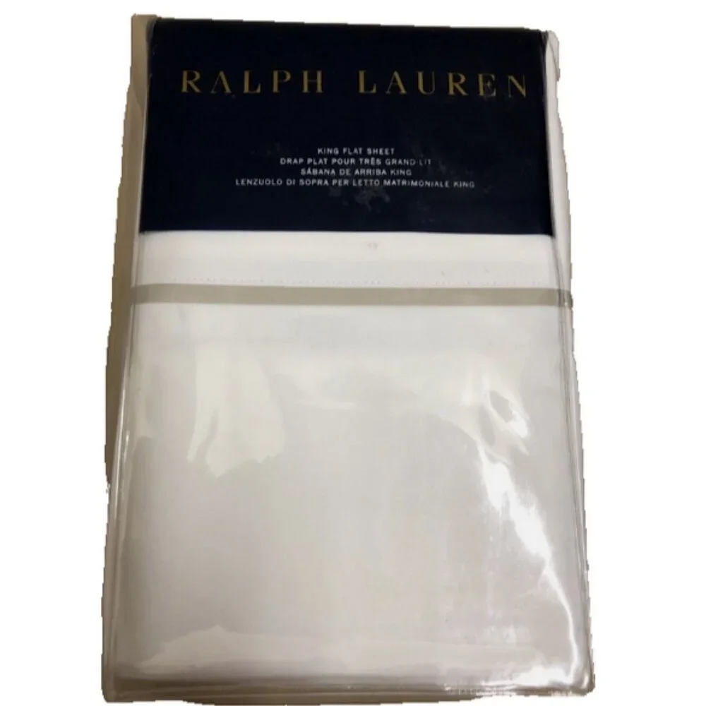 Ralph Lauren Palmer Pale Flannel King Flat Sheet
